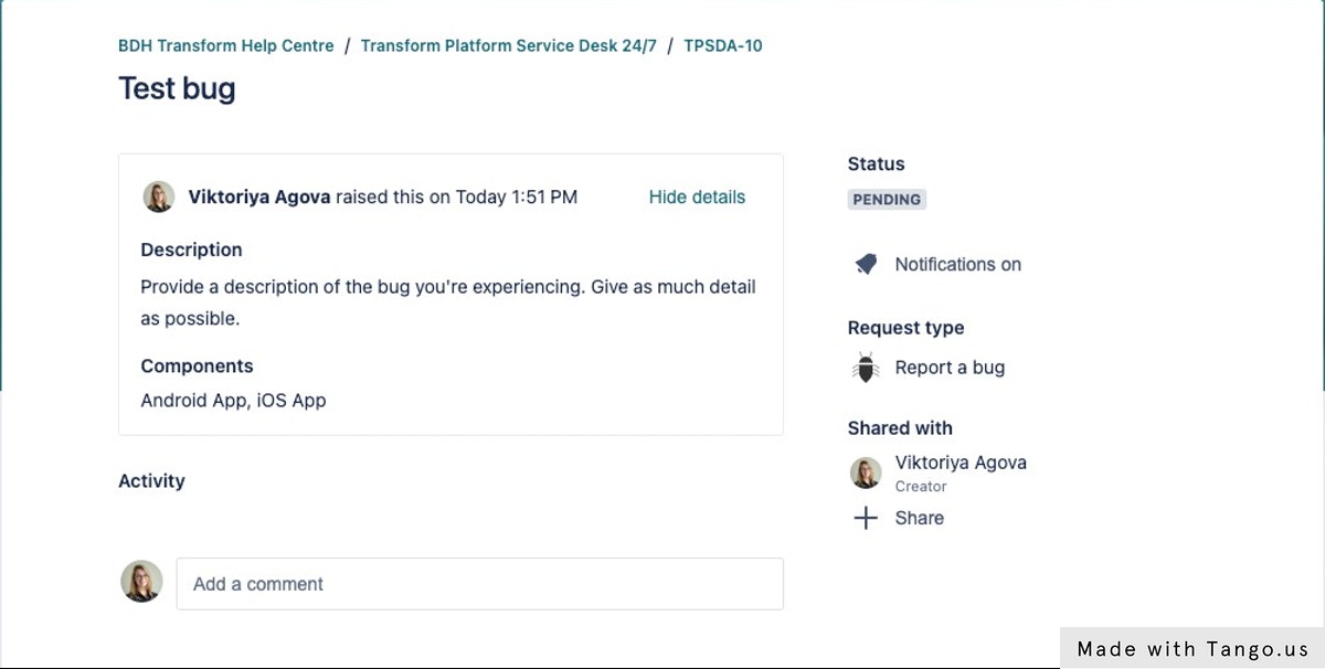 View your submission and add any additional comments below (if any).